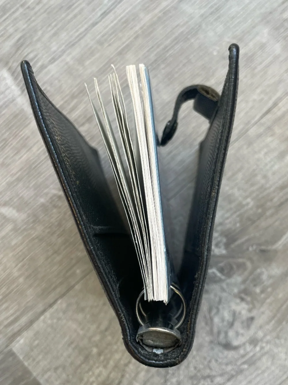 Vintage 90s Filofax Pocket Organizer 4-Ring Planner Binder | Black Lizard Print